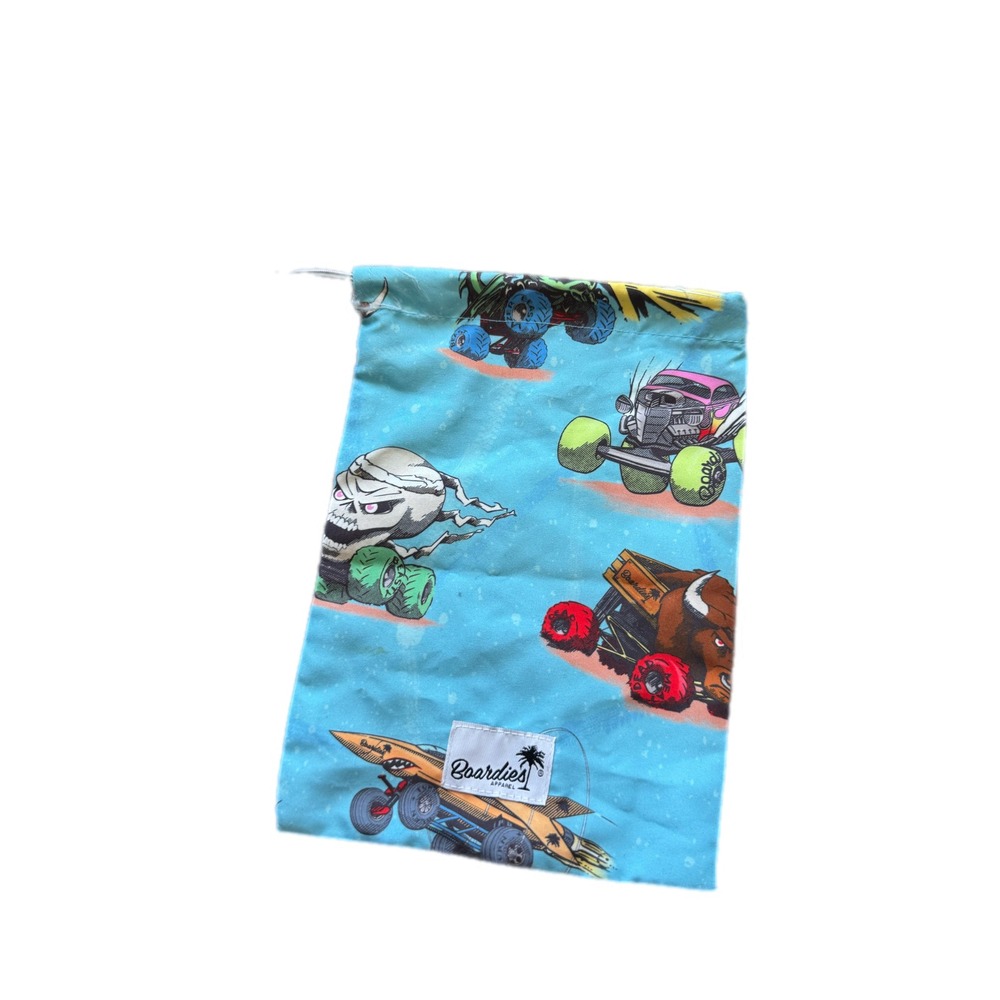 Boardies Apparel Drawstring Pouch Kids OS Blue Good Monster Truck Graphic‎ Bag